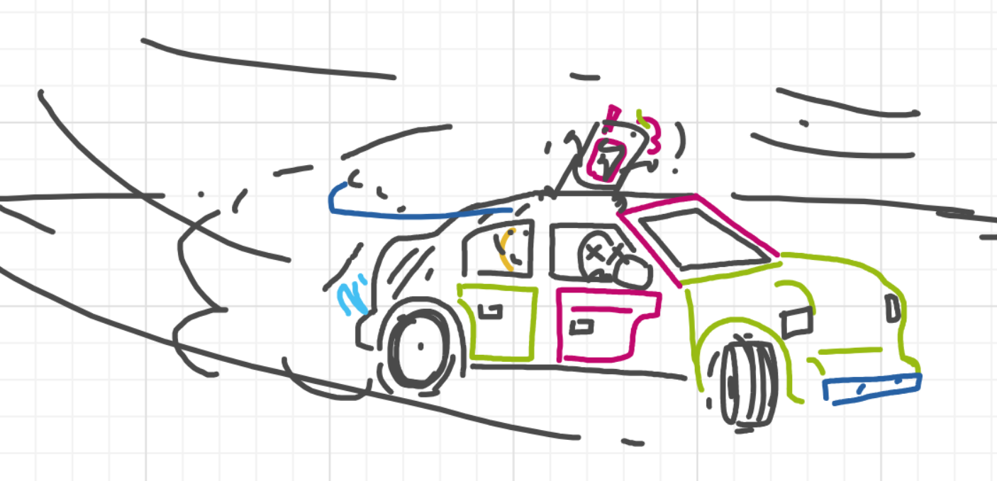 A panel from I've Been Everywhere, Man, episode nine of the Board Boards object show by Furretwalk/WalkingFurret.